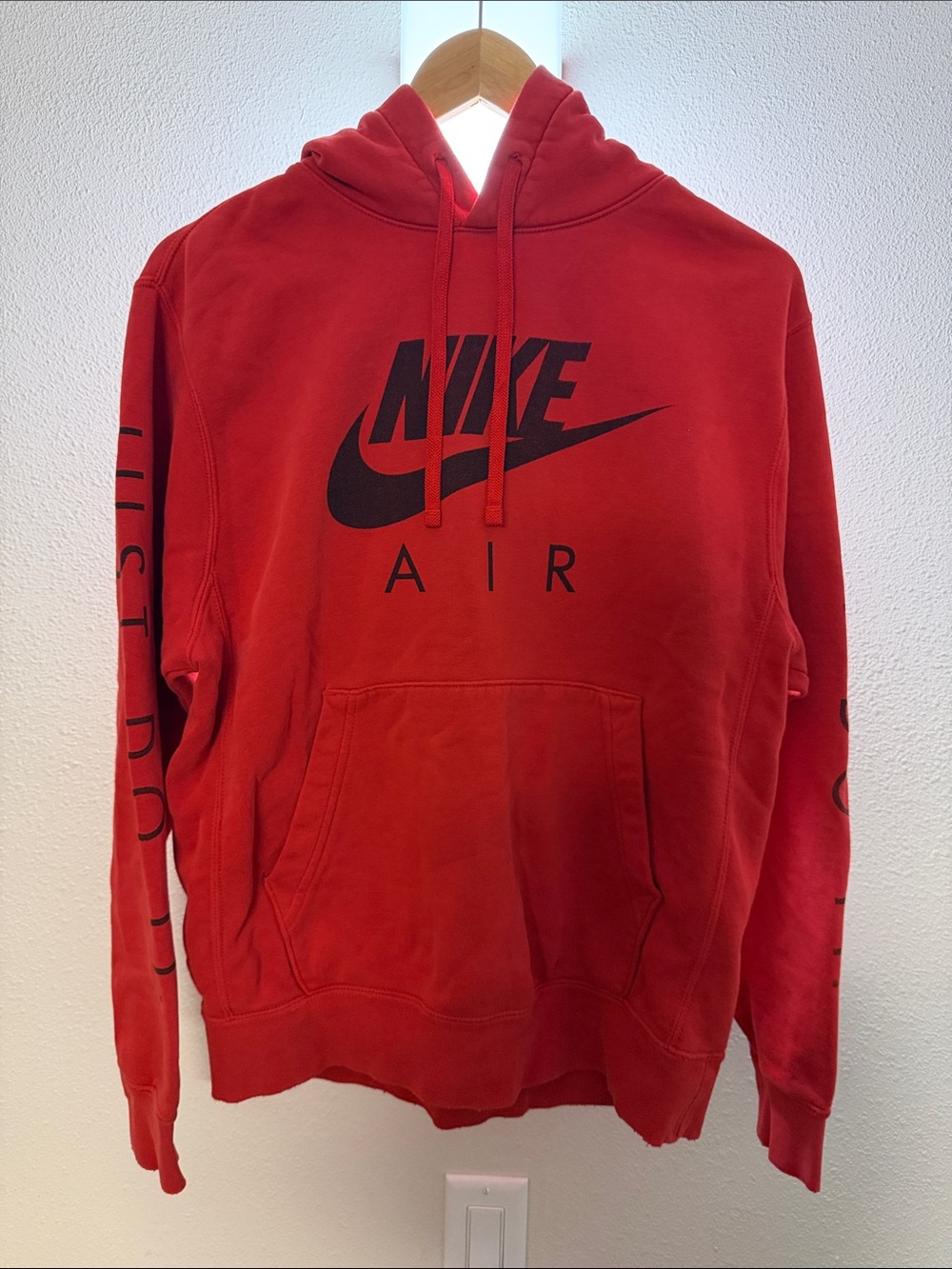 Nike Red Air Pullover Hoodie with Black Logo B14
